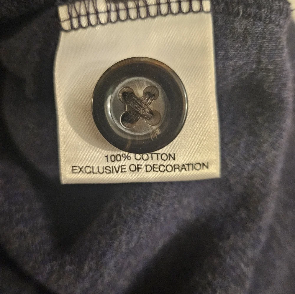 Cremieux Men's Blue 1/4 Button‎ Mock Neck shoulder Patch Pullover Sweater M